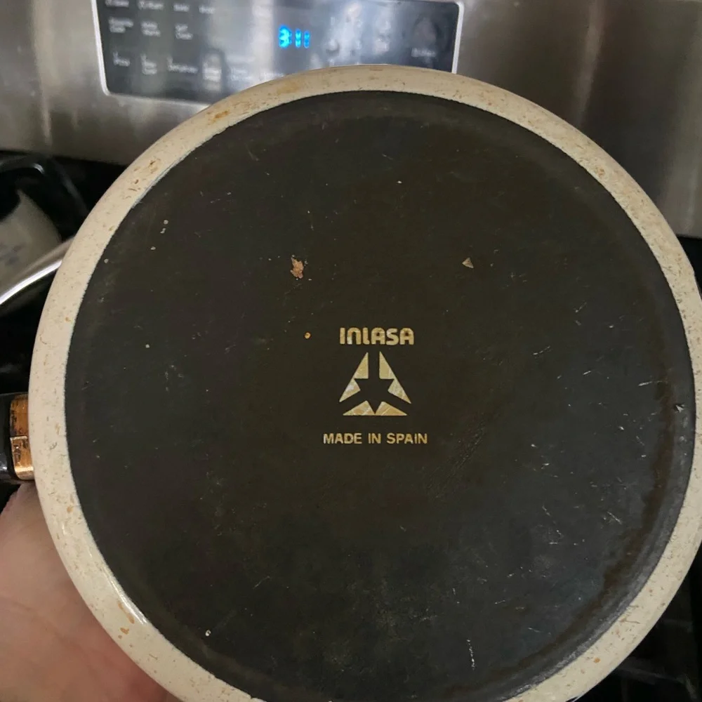 Vintage Inlasa Enamelware Pot & Lid
